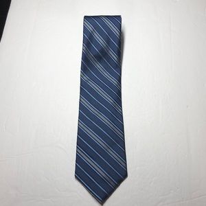 Calvin Klein 100% silk blue stripe tie